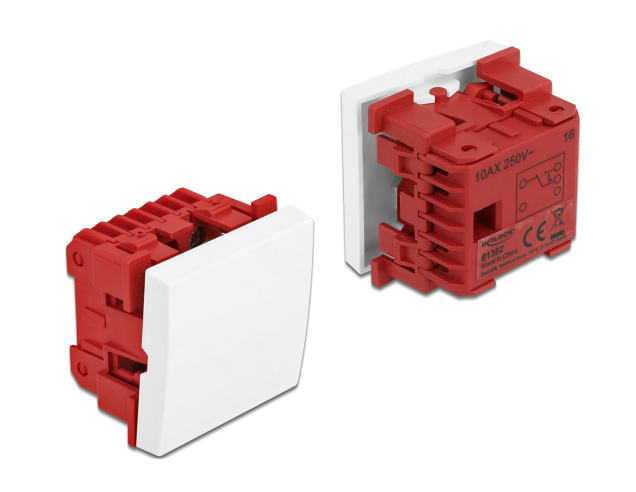 DELOCK module διακόπτης Easy 45 81362, μονός, 1-pole, 2-way, λευκός