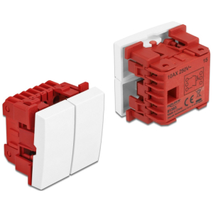 DELOCK module διακόπτης Easy 45 81363, διπλός, 1-pole, 1-way, λευκός