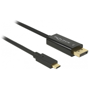 DELOCK καλώδιο USB-C σε DisplayPort 85256, DP Alt Mode, 4K, 2m, μαύρο