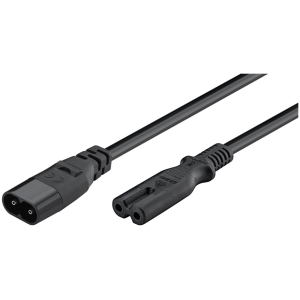 GOOBAY καλώδιο προέκτασης τροφοδοσίας 97201, 2x 0.75mm², 2m, μαύρο