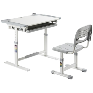 BRATECK σετ παιδικό γραφείο και καρέκλα B301, ρυθμιζόμενο, γκρι