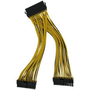 POWERTECH καλώδιο μητρικής 24pin σε 2x 24pin CAB-W042, 0.20m