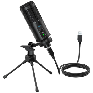 CABLETIME πυκνωτικό μικρόφωνο MP01-AB, με αντιανέμιο & τρίποδα, USB