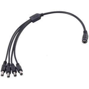 FOLKSAFE splitter DC1F4M, 1 θηλυκό σε 4 αρσενικά, 5.5x2.1mm, 4τμχ