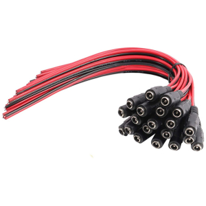 FOLKSAFE καλώδιο FS-DCPIGTAIL-F με θηλυκό βύσμα 5.5x2.1mm, 10τμχ