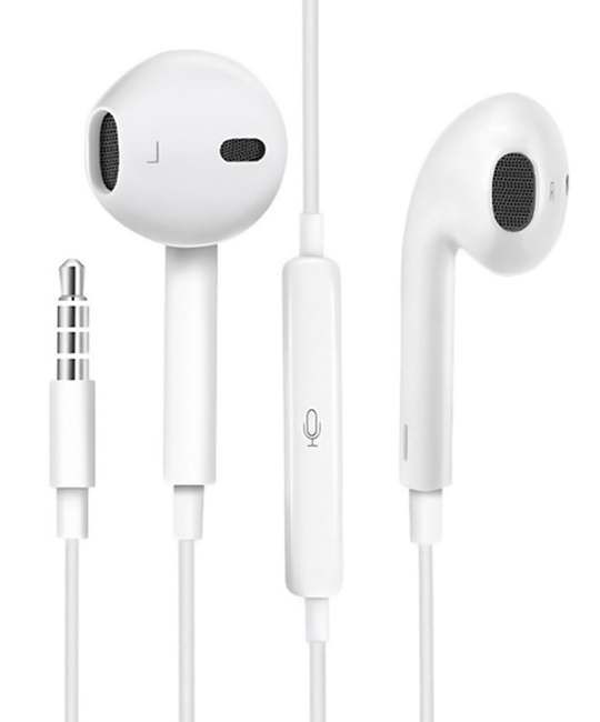 USAMS earphones με μικρόφωνο EP-22, 3.5mm σύνδεση, Φ14mm, 1.2m, λευκά