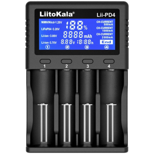 LIITOKALA φορτιστής LII-PD4 για μπαταρίες NiMH/CD, Li-Ion, IMR, 4 slots