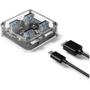 ORICO USB hub MH4U-U3, 4x θυρών, 5Gbps, διάφανο
