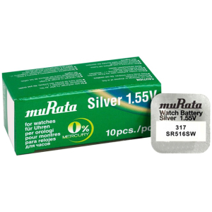 MURATA μπαταρία Silver Oxide για ρολόγια SR516SW, 1.55V, No317, 10τμχ