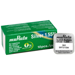 MURATA μπαταρία Silver Oxide για ρολόγια SR721SW, 1.55V, No 362, 10τμχ