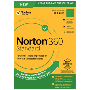 NORTON Antivirus 360 Standard ESD, 1 συσκευή, 10GB cloud, 1 έτος