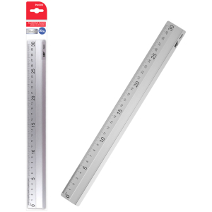 MP μεταλλικός χάρακας PA003, 30cm, ασημί