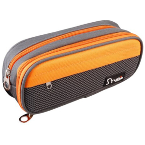 MP υφασμάτινη κασετίνα PA1022-05, 3 θέσεων, γκρι-πορτοκαλί