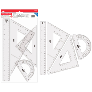 MP σετ χάρακες PA144, διάφανο πλαστικό, 4 τμχ