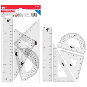 MP σετ χάρακες PA144P, πλαστικό, 4τμχ, διάφανο