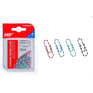 MP πλαστικοποιημένοι συνδετήρες PA342-2, 28mm, 80τμχ, χρωματιστοί