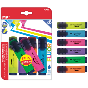 MP μαρκαδόρος υπογράμμισης PE489, πάχος μύτης 2-5mm, 6 χρώματα