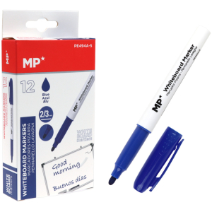MP Μαρκαδόρος ασπροπίνακα PE494A-S, πάχος μύτης 2-3mm, μπλε, 12τμχ
