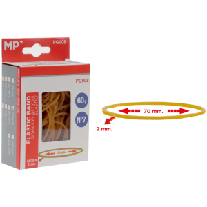 MP λαστιχάκια συσκευασίας PG008 σε κουτί, No7, 2x70mm, 60g