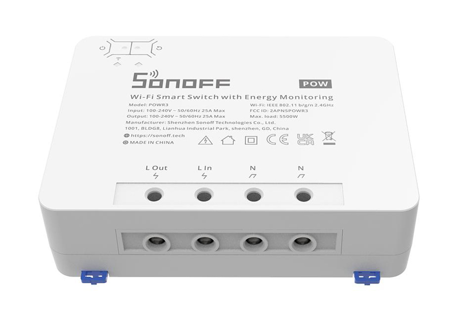 SONOFF smart διακόπτης παρακολούθησης ισχύος POWR3, WiFi, 25A, λευκός