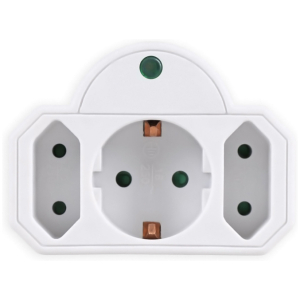 POWERTECH αντάπτορας ρεύματος PT-816, 1x schuko, 2x euro, 16A, λευκός