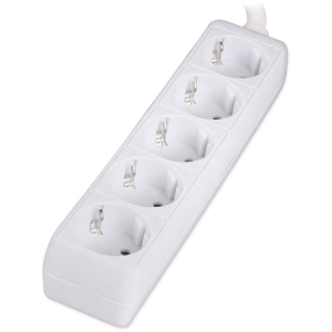 POWERTECH πολύπριζο PT-871, 5x schuko, 16A, 3m, λευκό