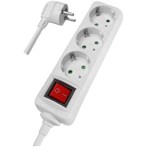 POWERTECH πολύπριζο PT-873, 3x schuko, 16A, 1.5m, λευκό