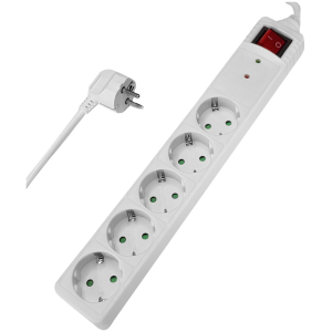 POWERTECH πολύπριζο ασφαλείας PT-880, 5x schuko, 16A, 1.5m, λευκό