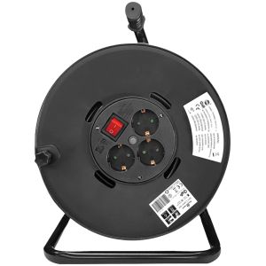 POWERTECH μπαλαντέζα με βάση PT-917, 3x schuko, 16A, 50m, μαύρη