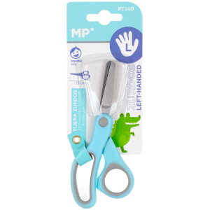 MP ψαλίδι χαρτιού PT113 για αριστερόχειρες, μεταλλική λεπίδα, 13cm, μπλε