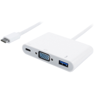 POWERTECH docking station PTH-035, 3 θυρών, USB-C σύνδεση, λευκό