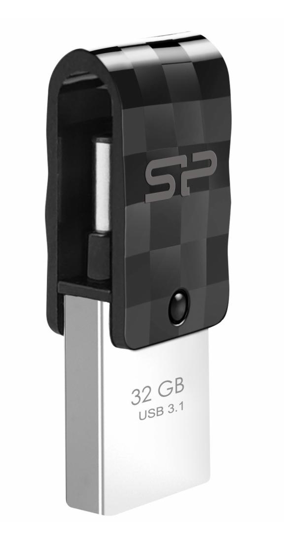 SILICON POWER Dual USB Flash Drive C31, USB 3.2 & USB-C, 32GB, μαύρο