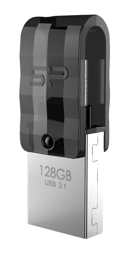 SILICON POWER Dual USB Flash Drive C31, USB 3.2 & USB-C, 128GB, μαύρο