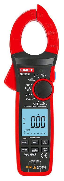 UNI-T πολύμετρο & αμπεροτσιμπίδα UT206B, 1000A AC, NCV, True RMS