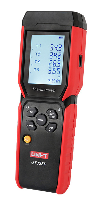 UNI-T ψηφιακό θερμόμετρο UT325F, 4 καναλιών θερμοστοιχείων, Bluetooth