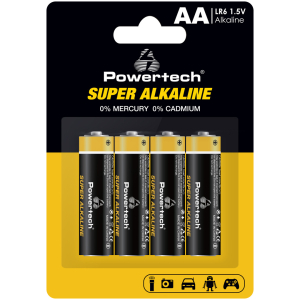 POWERTECH αλκαλικές μπαταρίες Super Alkaline PT-1214, AA, 1.5V, 4τμχ