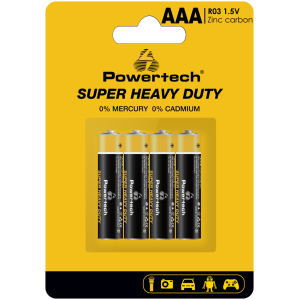 POWERTECH μπαταρίες Zinc Carbon Super Heavy Duty PT-1218, AAA 1.5V, 4τμχ