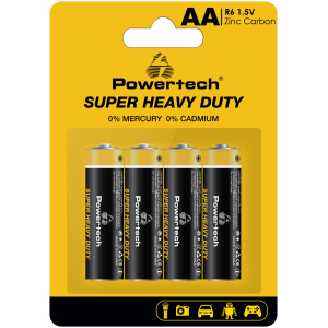 POWERTECH μπαταρίες Zinc Carbon Super Heavy Duty PT-1219, AA, 1.5V, 4τμχ