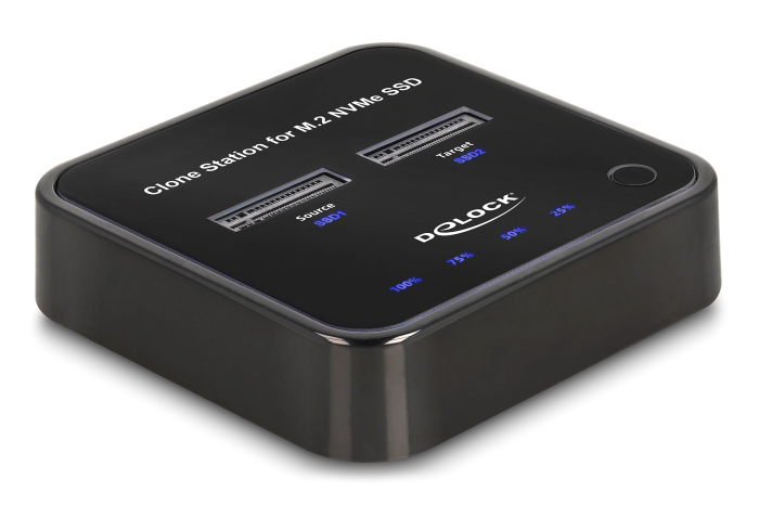 DELOCK docking station 64177, clone function, 2x M.2 NVMe 10 Gbps, μαύρο