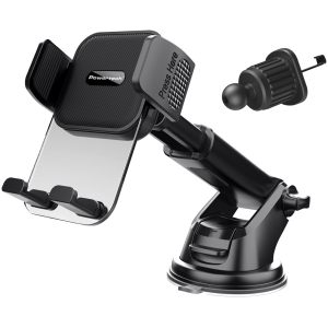 POWERTECH βάση smartphone αυτοκινήτου PT-1238, ταμπλό & αεραγωγών, μαύρη