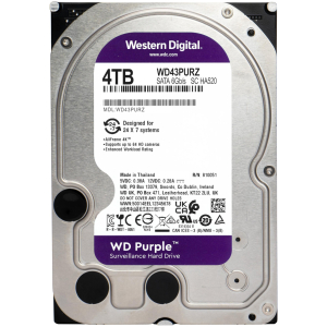 WD σκληρός δίσκος 3.5" Purple Surveillance 4TB, 256MB, 5400RPM, SATA III