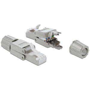 DELOCK βύσμα RJ45 CAT 6A STP 86477, tool-free, ασημί