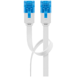 GOOBAY καλώδιο δικτύου 96369, CAT 6A U/UTP, flat, 500MHz, CU, 10m, λευκό
