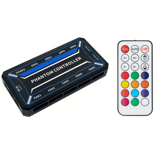POWERTECH RGB fan controller PCF01-5C με ασύρματο χειριστήριο, 10 connectors