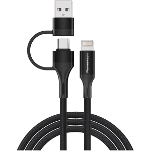 POWERTECH καλώδιο USB & USB-C σε Lightning PTR-0159, PD 27W, copper, 1.5m, μαύρο