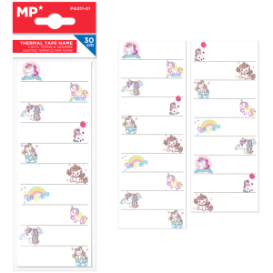 MP θερμοκολλητικές ετικέτες ρούχων unicorn PA011-01, 19τμχ