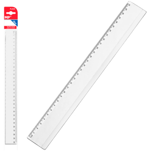 MP πλαστικός χάρακας PL023, 30cm, διάφανος
