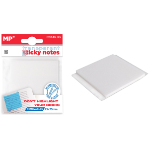 MP αυτοκόλλητα χαρτάκια σημειώσεων PN346-05, 75x75mm, διάφανα, 50τμχ