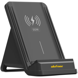 ULEFONE ασύρματος φορτιστής & βάση smartphone WCS01, 50W, μαύρος