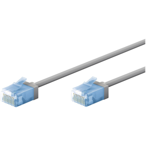 GOOBAY καλώδιο δικτύου 74220, CAT 6A U/UTP, slim, copper, 500MHz, 0.25m, γκρι
